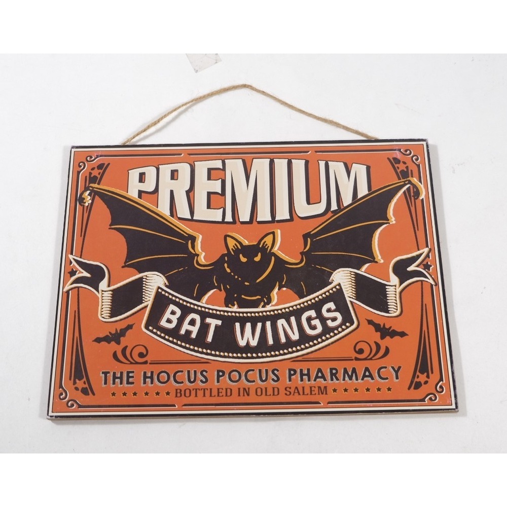Kirkland's Wall Sign Orange Premium Bat Wings Hocus Pocus Pharmacy Sign